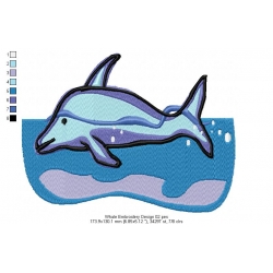 Whale Embroidery Design 02